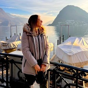 DKNY double zip parka winter coat size S/M